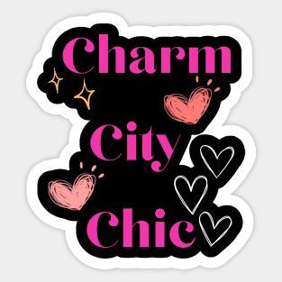 CHARM CITY CHIC PINK DESIGN Sticker